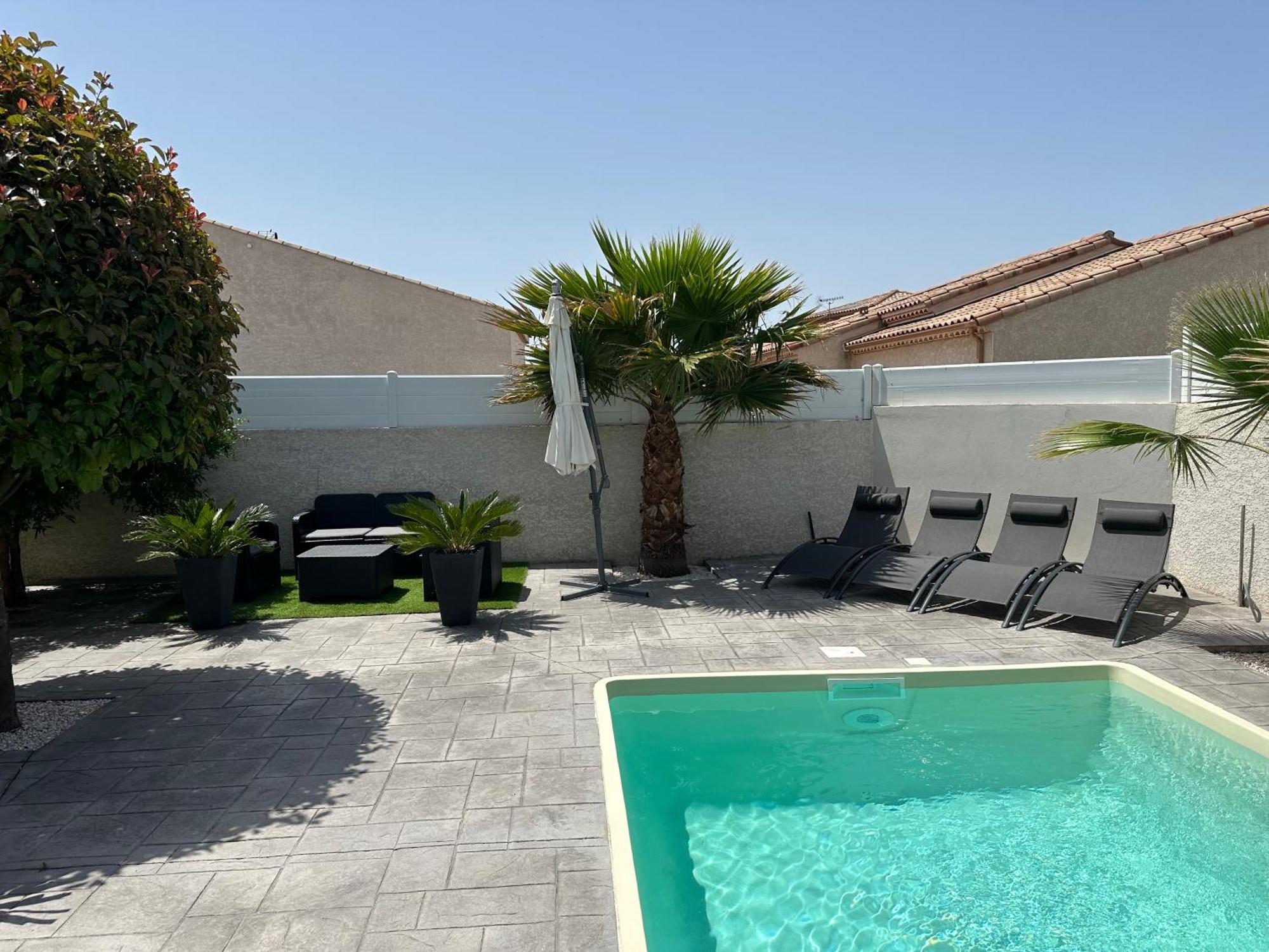 Villa Piscine De La Garrigue Florensac Exterior foto